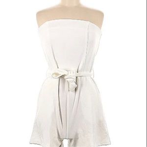 She and Sky white strapless romper with pockets size M bride wedding day